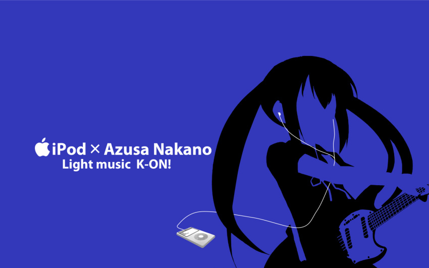 blue ipod k-on! kisoba nakano_azusa silhouette