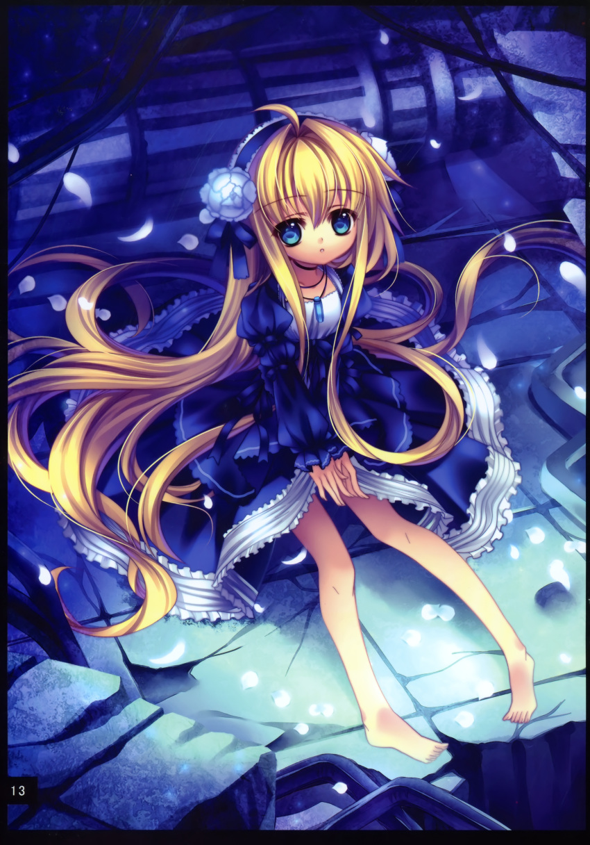 ahoge blonde_hair blue_eyes capura.l capura_lin highres long_hair