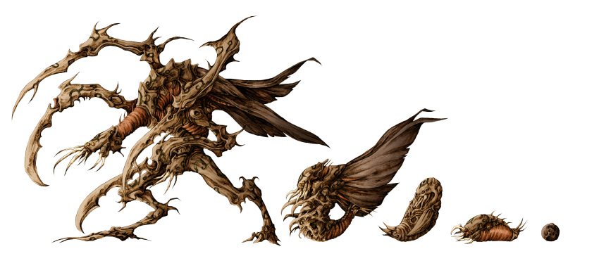 blade bolt0002 cocoon copyright_request evolution highres insect larva monster no_humans simple_background wings