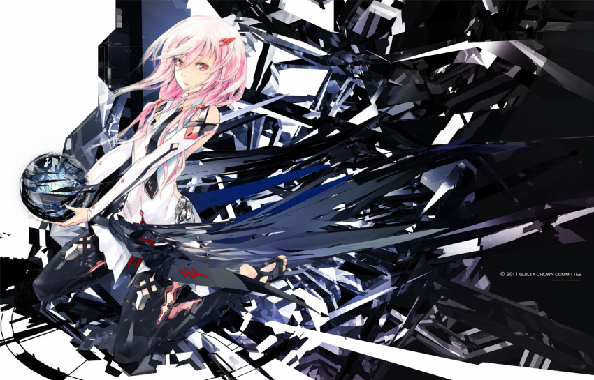 chelly_(supercell) long_hair necktie pink_eyes pink_hair red_eyes redjuice supercell
