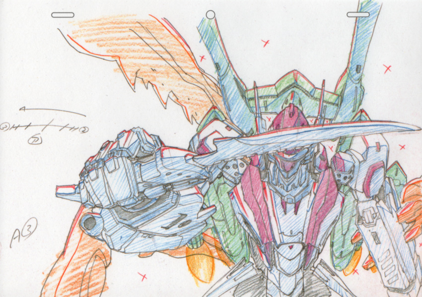 color_trace highres knife macross macross_frontier macross_frontier:_itsuwari_no_utahime mecha production_art s.m.s s.m.s. tornado_pack vajra vf-25