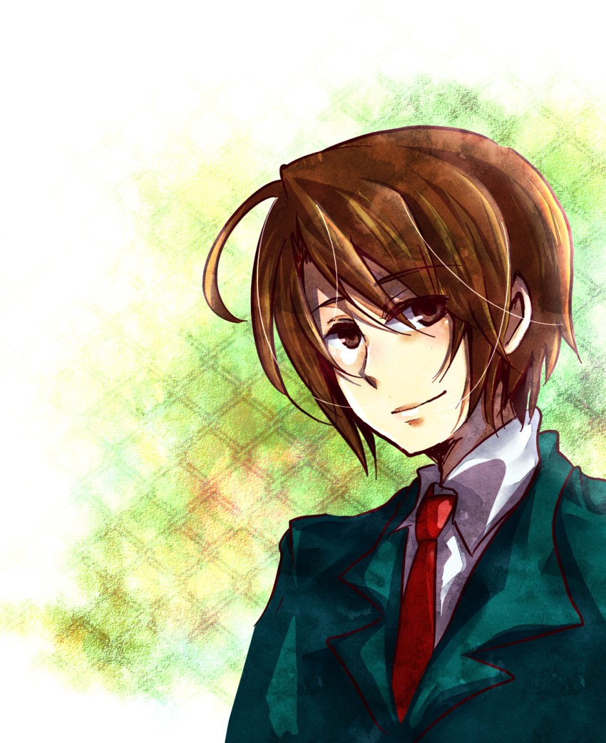 brown_hair highres koizumi_itsuki male necktie school_uniform sei_(12homesick) suzumiya_haruhi_no_yuuutsu