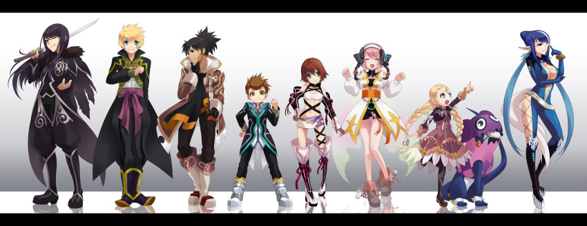 4girls alvin_(tales_of_xillia) alvin_(tales_of_xillia)_(cosplay) boots cosplay dog elise_lutas elise_lutas_(cosplay) elise_lutus elise_lutus_(cosplay) estellise_sidos_heurassein flynn_scifo highres jude_mathis jude_mathis_(cosplay) judith karol_capel keiko_rin knee_boots leia_roland leia_roland_(cosplay) letterboxed milla_maxwell milla_maxwell_(cosplay) multiple_boys multiple_girls patty_fleur preza preza_(cosplay) raven raven_(tov) repede rita_mordio rowen_j._ilbert rowen_j._ilbert_(cosplay) tales_of_(series) tales_of_vesperia tales_of_xillia tipo_(cosplay) tipo_(xillia) tippo tippo_(cosplay) wingar wingar_(cosplay) yuri_lowell