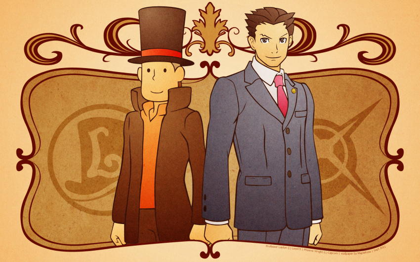 phoenix_wright professor_layton tagme