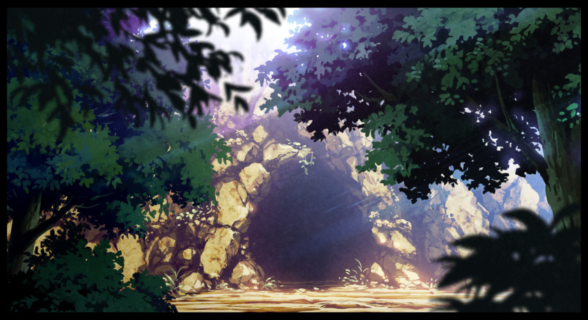cave highres letterboxed nature no_humans original outdoors rock scenery sunbeam sunlight technoheart tree