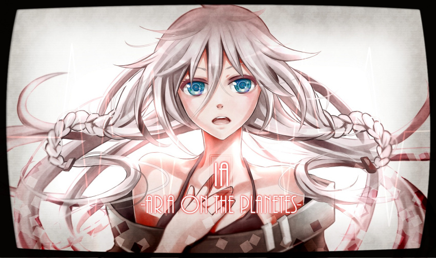 bare_shoulders blonde_hair blue_eyes braid braids character_name ia ia_(vocaloid) long_hair looking_at_viewer nou off_shoulder open_mouth solo twin_braids vocaloid