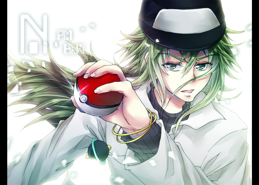 green_eyes green_hair long_hair n n_(pokemon) pokemon ponytail ranyun