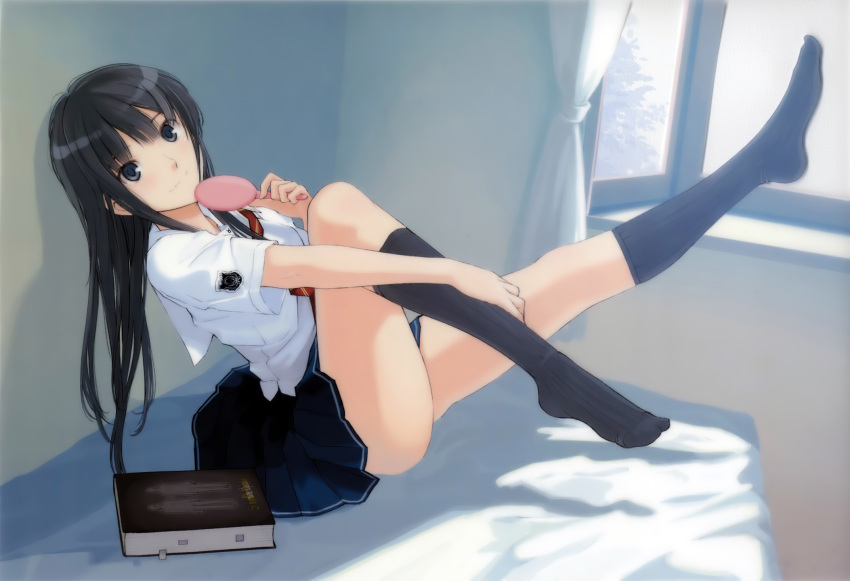 black_hair futami_eriko kimi_kiss kimikiss seifuku takayama_kisai