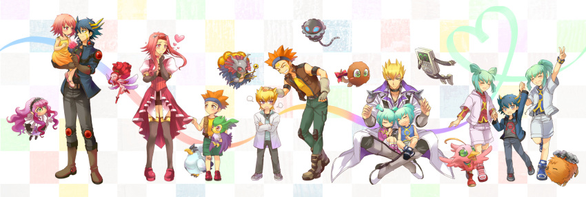 bird black_hair blackwing_blizzard_the_far_north blackwing_gale_the_whirlwind blonde_hair child crow_hogan dark_resonator duel_monster fairy_wings flower fudou_yuusei heart heart_of_string highres indian_style izayoi_aki jack_atlas kuriboh kuribon lua luca morphtronic_remoten multicolored_hair orange_hair pink_hair pink_skin quillbolt_hedgehog red_hair redhead rose shu_karaka sinister_sprocket sitting sonic_chick thighhighs time_paradox twintails wings witch_of_the_black_rose young yu-gi-oh! yuu-gi-ou yuu-gi-ou_5d's yuu-gi-ou_5d's