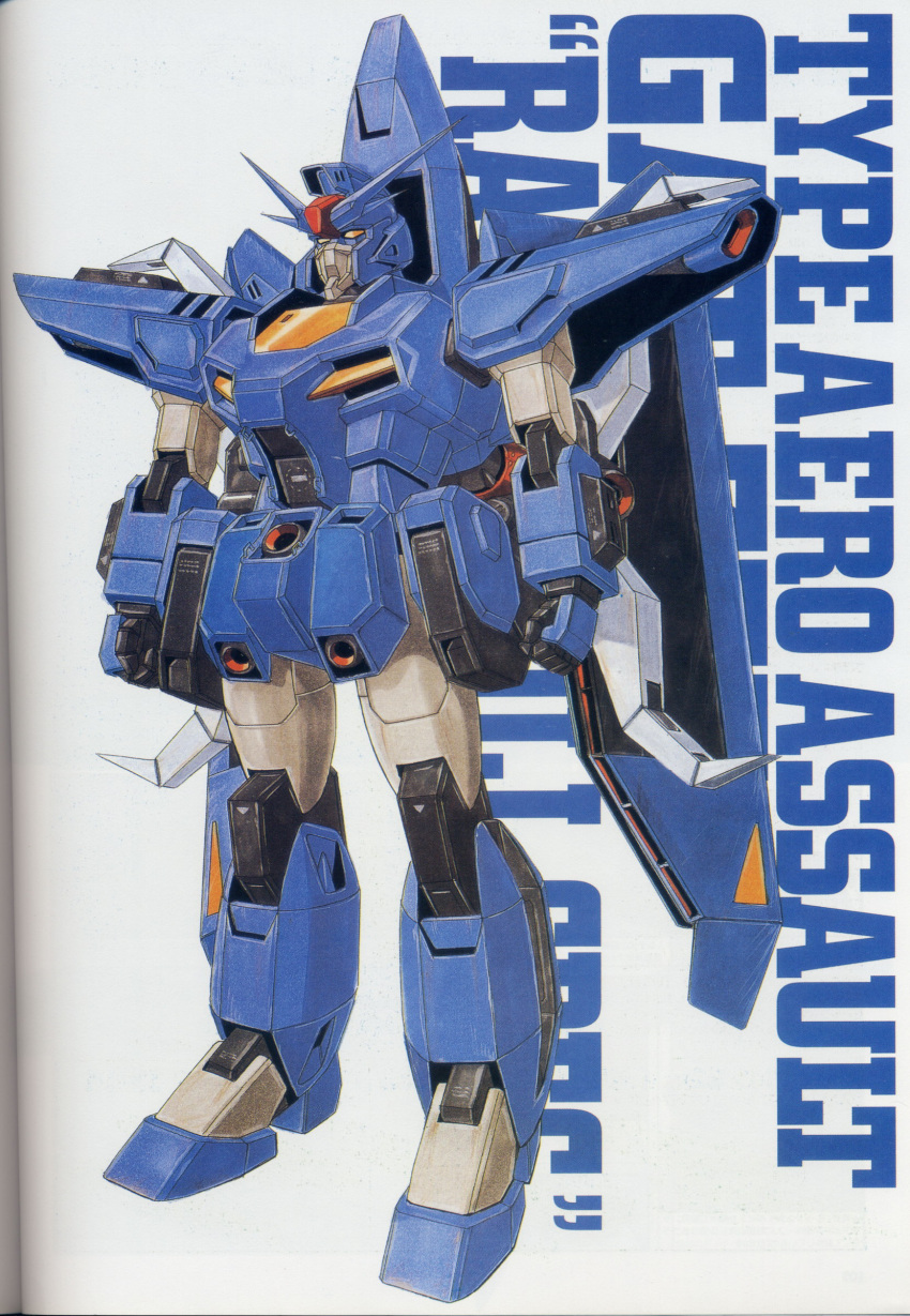 gundam gundam_msv gundam_seed gundam_seed_astray gundam_seed_x_astray highres mecha official_art okawara_kunio ookawara_kunio raider_gundam raider_gundam_full_spec solo