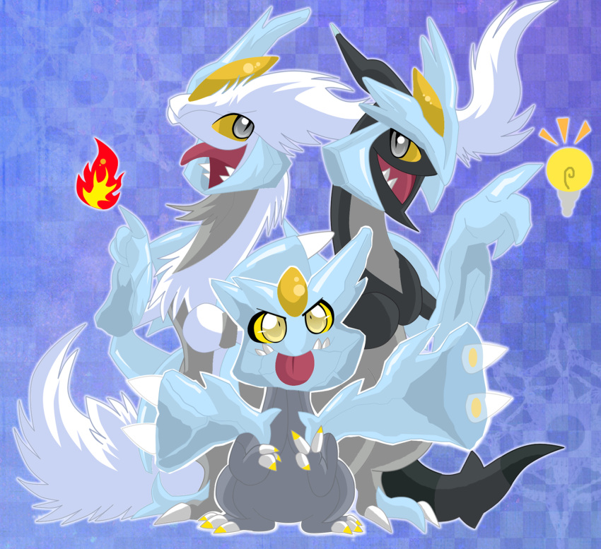 ana_ilda black black-kyurem black_kyurem forme highres kyurem no_humans pokemon pokemon_(creature) pokemon_(game) pokemon_bw pokemon_bw2 reshiram white white-kyurem white_kyurem zekrom