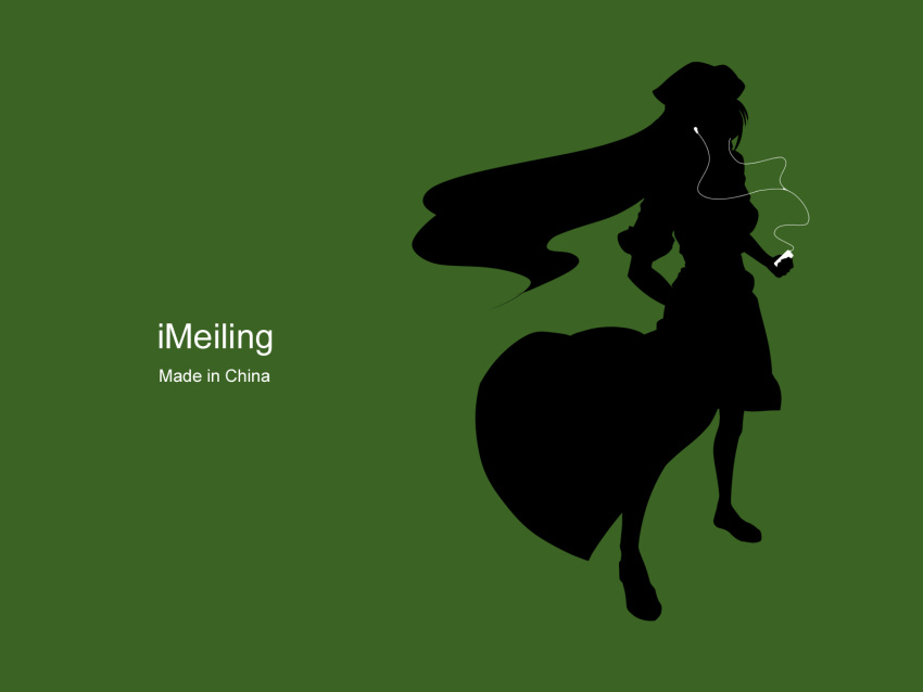 green hong_meiling ipod parody silhouette touhou