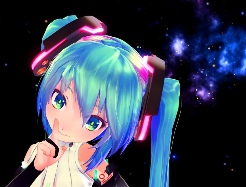 3d aqua_eyes aqua_hair bridal_gauntlets chibi_miku hatsune_miku hatsune_miku_(append) long_hair looking_at_viewer miku_append mikumikudance necktie oyuugi-p smile solo twintails vocaloid vocaloid_(tda-type_ver) vocaloid_append