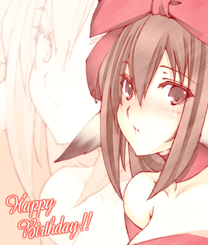 animal_ears blush brown_hair copyright_request happy_birthday highres looking_at_viewer solo yui0618 zoom_layer