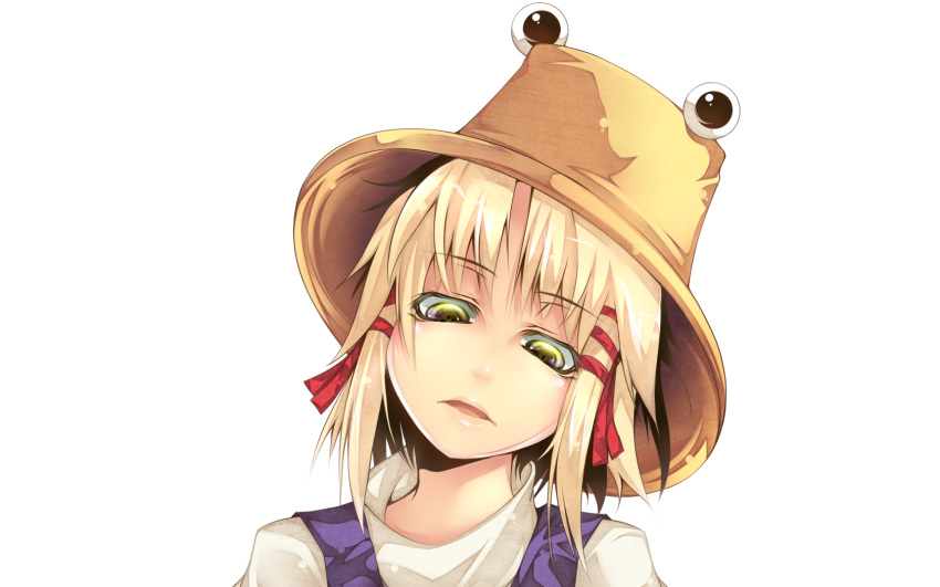 face hair_ribbon hat highres lips moriya_suwako parody ribbon serizawa_mutsuki solo touhou transparent_background wallpaper