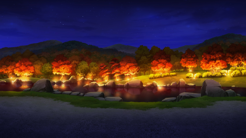 forest game_cg night otome_ga_tsumugu_koi_no_canvas scenic sky