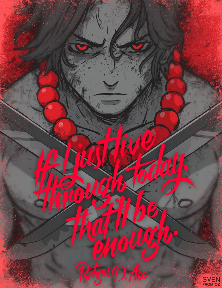 ace grey_hair onepiece portgas_d_ace portrait quote red_eyes
