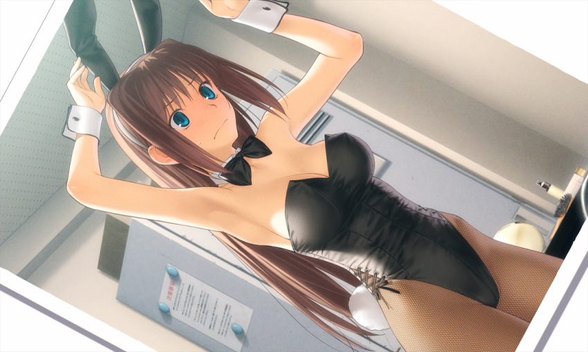 animal_ears aozaki_aoko blush bunnygirl game_cg koyama_hirokazu long_hair mahou_tsukai_no_yoru rabbit_ears