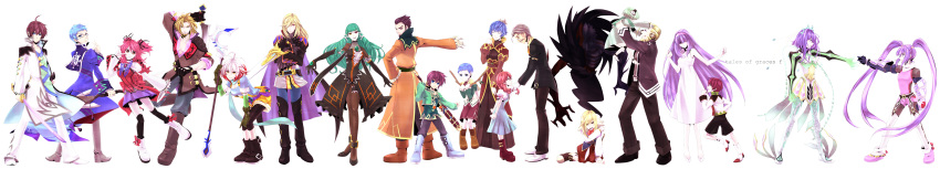 6+girls ^_^ absurdres ahoge asbel_lhant aston_lhant belt blonde_hair blue_eyes blue_hair boots brown_hair character_request cheria_barnes child closed_eyes dual_persona earrings emeraude_(tales_of_graces) eyes_closed facial_hair gauntlets glasses gloves green_hair grey_hair grin hair_ribbon hairband hat heterochromia highres holding hubert_ozwell jewelry kerri_lhant kurt_(tales_of_graces) lambda leggings little_queen long_hair long_image lydi_(dd) malik_caesars multicolored_hair multiple_boys multiple_girls mustache outstretched_arm pantyhose pascal pink_hair purple_eyes purple_hair red_eyes red_hair redhead ribbon richard_(tales_of_graces) smile sophie_(tales_of_graces) stick sword tales_of_(series) tales_of_graces tales_of_graces_f thigh_strap thighhighs tiara title_drop twintails two-tone_hair very_long_hair violet_eyes weapon wide_image yellow_eyes