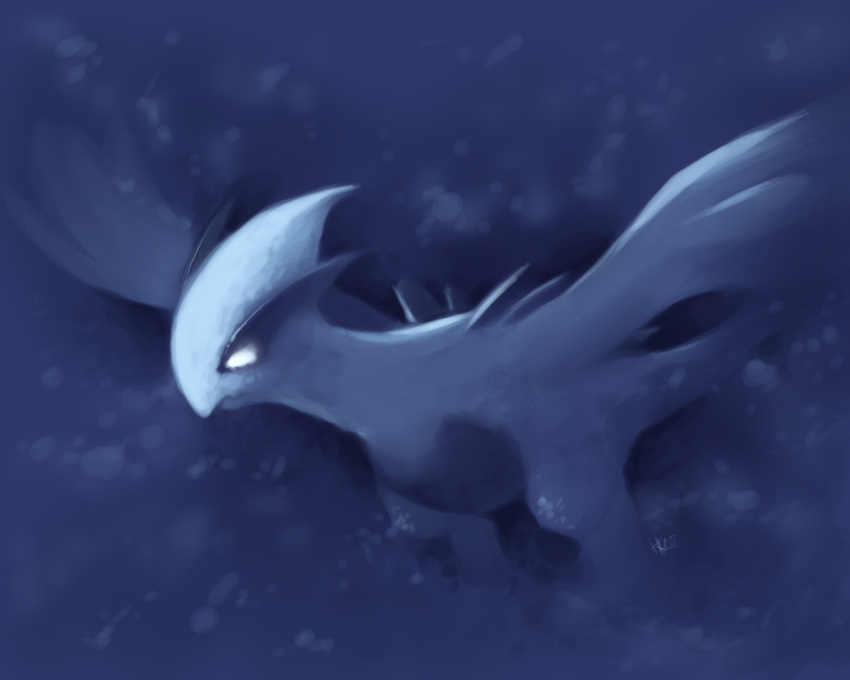 creature highres lugia no_humans pokemon pokemon_(creature) purple purplekecleon signature solo underwater water