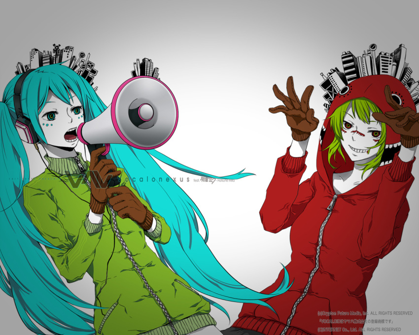 gumi hatsune_miku matryoshka_(vocaloid) polychromatic vocaloid