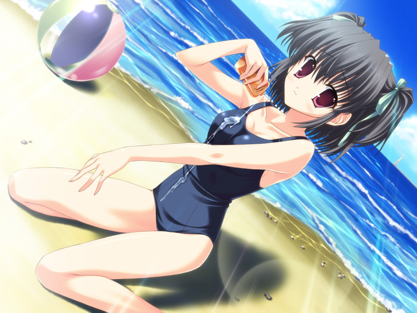 black_hair clear game_cg short_hair swimsuit yukino_natsuki