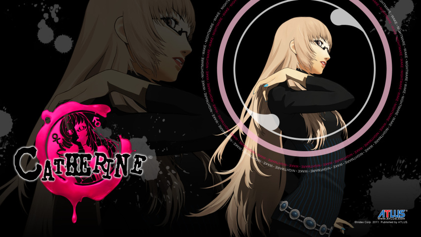 catherine catherine_(game) highres katherine katherine_mcbride logo official_art soejima_shigenori solo wallpaper