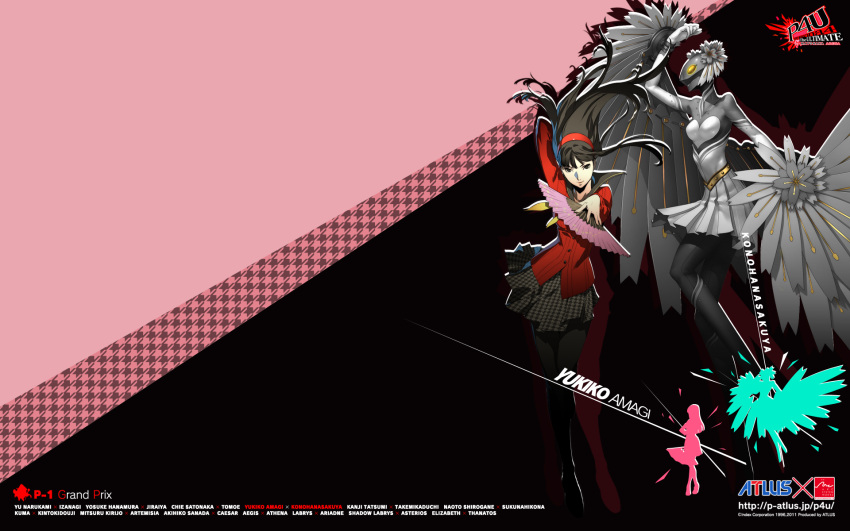 amagi_yukiko fan konohana_sakuya persona persona_4 watermark weapon wings