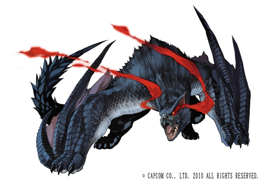 capcom glowing_eyes monster monster_hunter nargacuga red_eyes ryuuta_(ipse) simple_background white_background