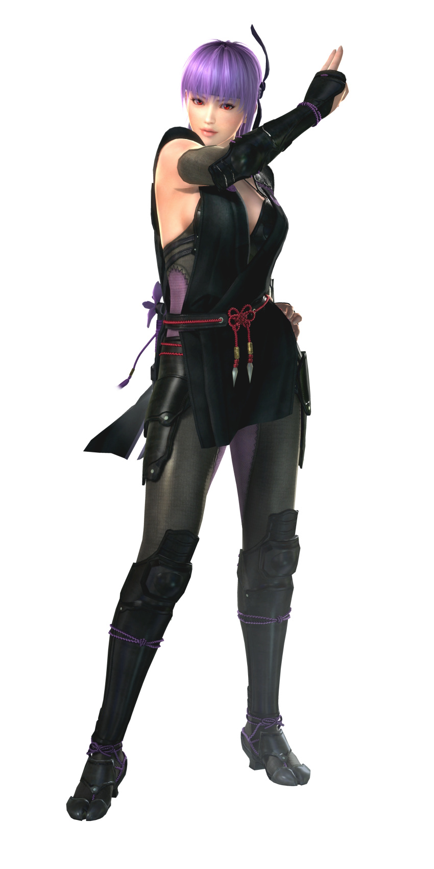 ayane ayane_(doa) dead_or_alive dead_or_alive_5 highres official_art purple_hair red_eyes