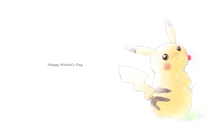 highres mother's_day no_humans pikachu pokemon pokemon_(creature) solo tail wallpaper xxzero