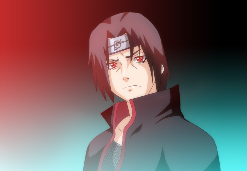 1boy black_hair mr123goku123 naruto red_eyes sharingan short_hair simple_background solo uchiha_itachi