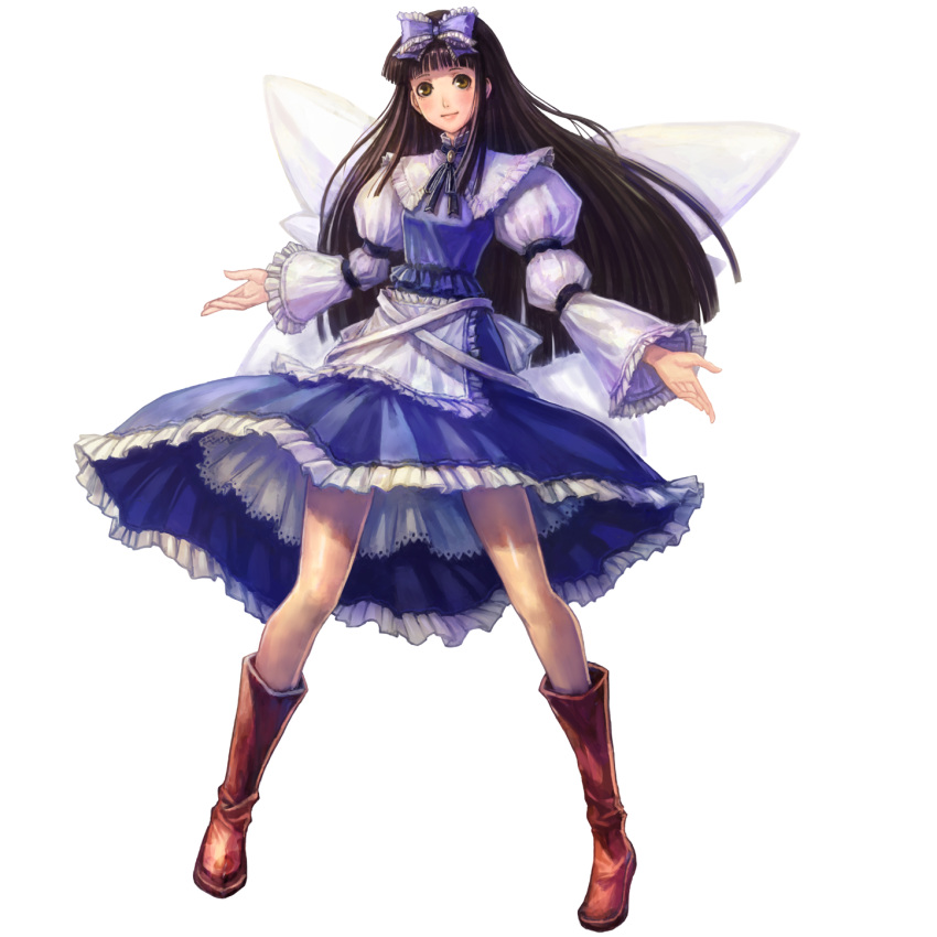 boots docoi highres long_hair solo star_sapphire touhou transparent_background wings yellow_eyes