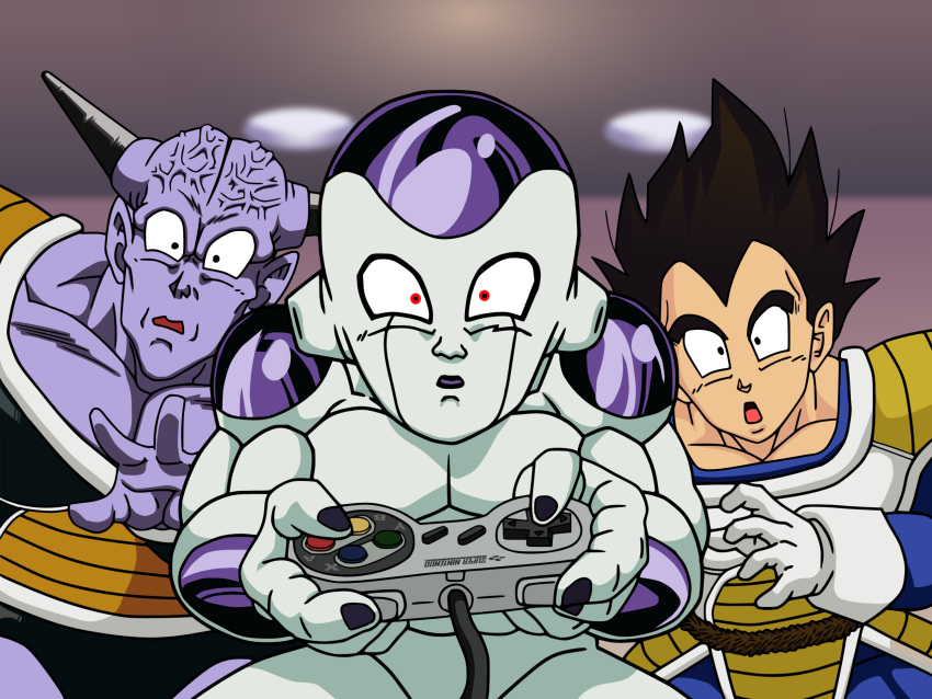 captain_ginyu controller dragon_ball dragonball frieza highres snes surprised vector vector_trace vegeta wallpaper