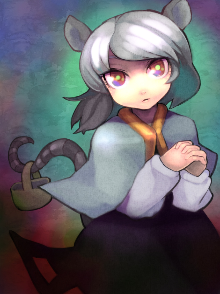 animal_ears capelet grey_hair highres hospital_king mouse_ears mouse_tail nazrin solo tail touhou