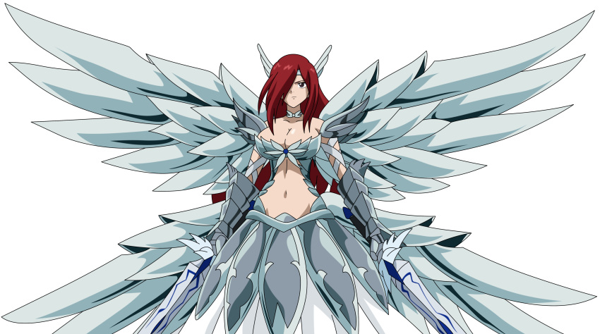 armor erza_scarlet fairy_tail long_hair redhead transparent transparent_png vector vector_trace