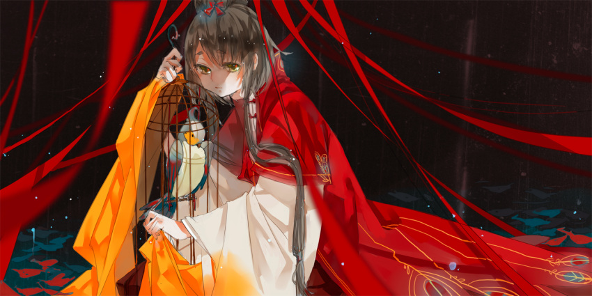 animal birdcage cage luo_tianyi ribbon vocaloid xiayu93