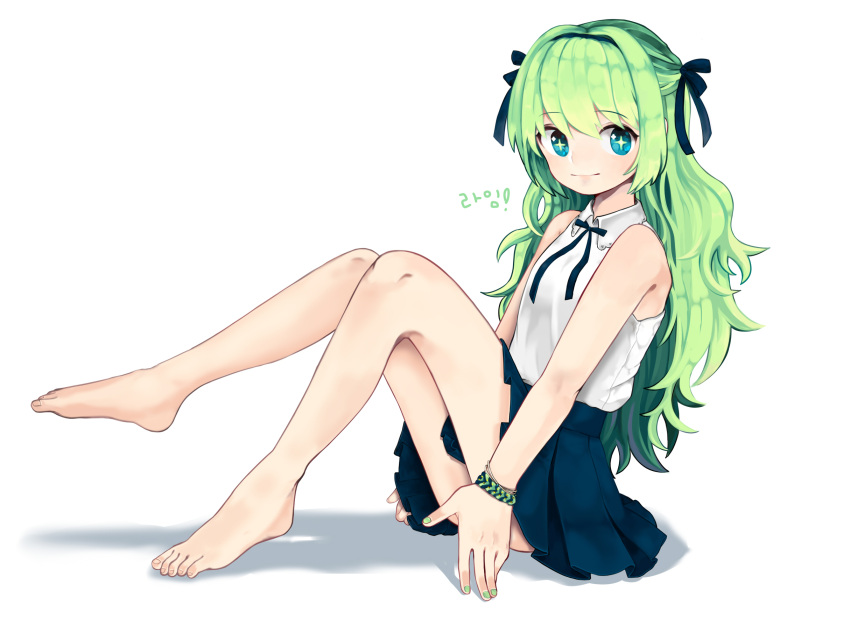 grand_chase green_hair highres lime_serenity ribbon solo tagme