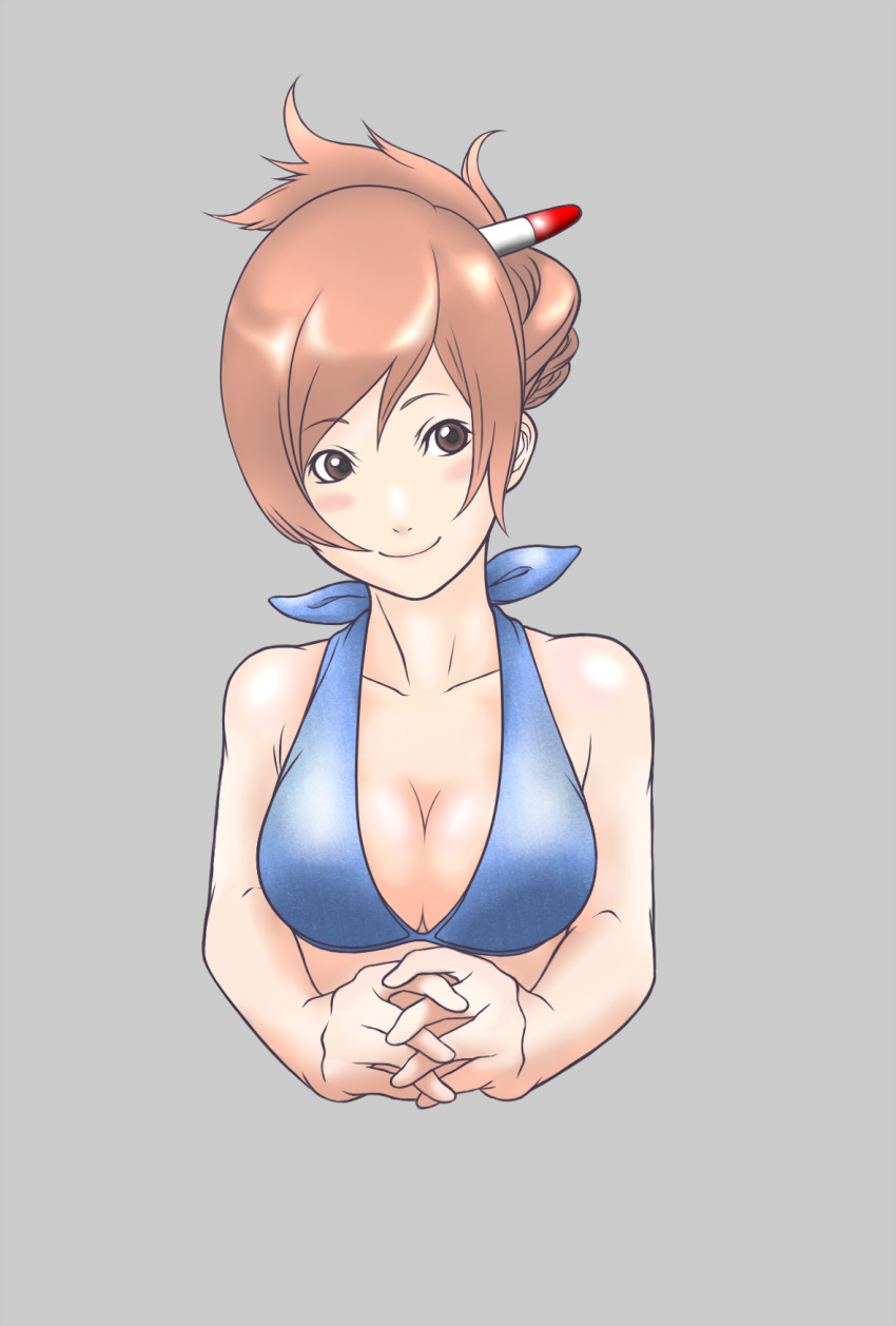 araragi_(pokemon) breasts cleavage highres pokemon pokemon_(game) swimmer_(pokemon) swimsuit zephyranthes54