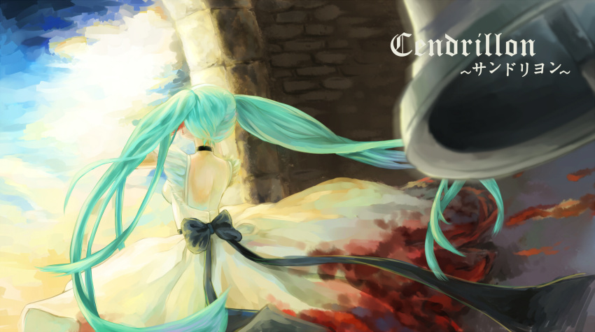 bell blood bow cendrillon_(vocaloid) collar dress hatsune_miku highres long_hair solo twintails vocaloid yu_(dryads)