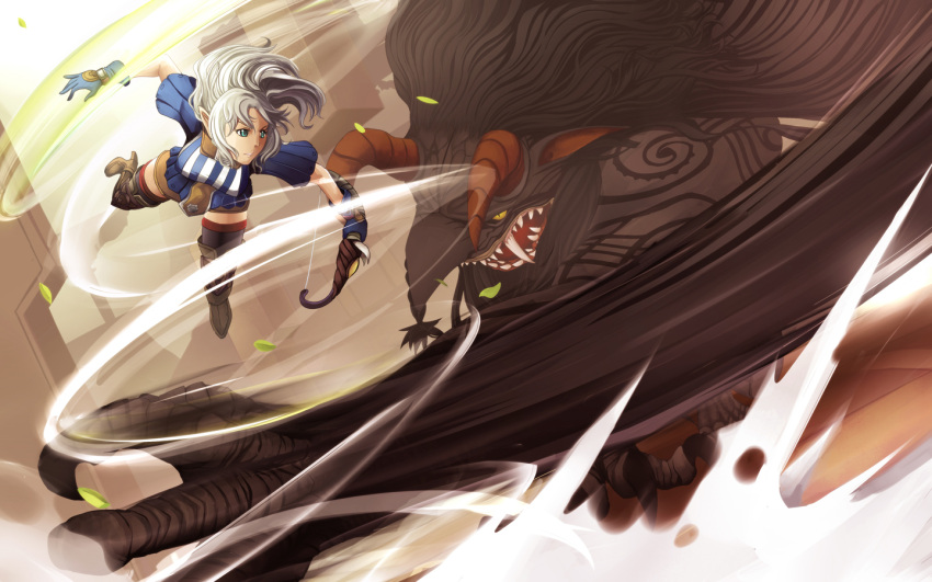 archer_(dragon_nest) bow_(weapon) dragon_nest elf green_hair manticore pointy_ears rouzille weapon white_hair