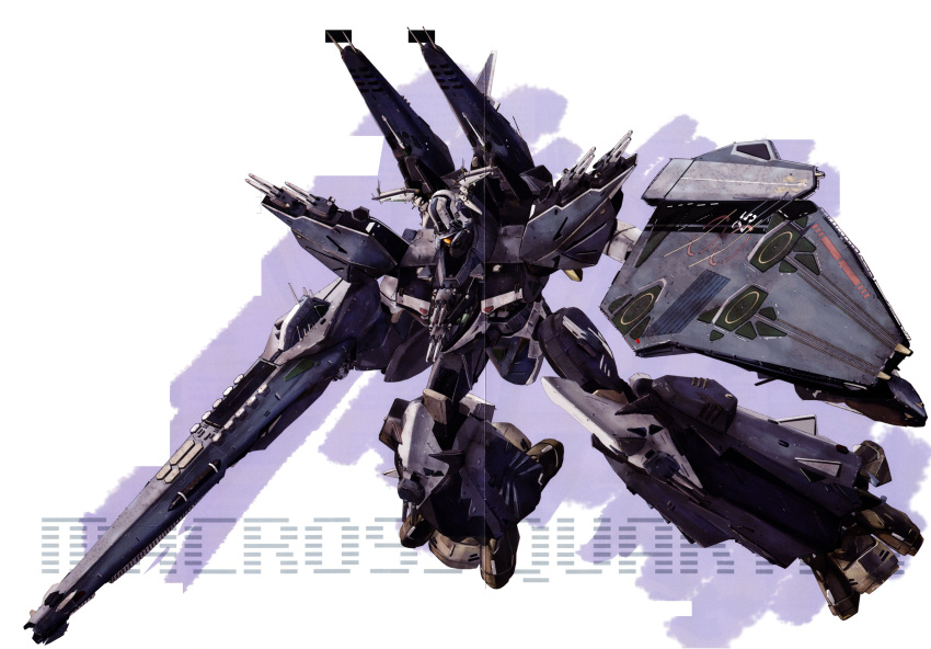 cannon epic gun highres macross macross_frontier macross_quarter mecha official_art s.m.s. scan science_fiction shield space_craft spaceship storm_attacker weapon