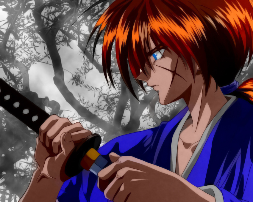 himura_kenshin redhead rurouni_kenshin sword weapon