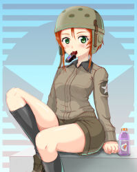 helmet-chan (girls und panzer) from girls und panzer