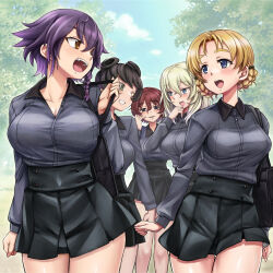akaboshi koume from girls und panzer by nabeyu