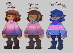 frisk (undertale) from splatoon (series) by nosebleed-inglishera