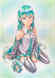 hatsune miku from vocaloid by mayo riyo
