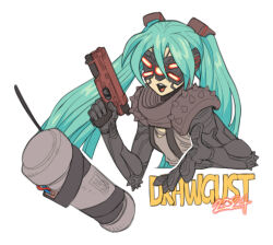 hatsune miku from cyberpunk (series) by bigmsaxon