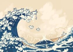 white rabbit (alice in wonderland) from kanagawa okinami ura