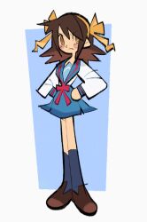 suzumiya haruhi from suzumiya haruhi no yuuutsu by hoaxghost